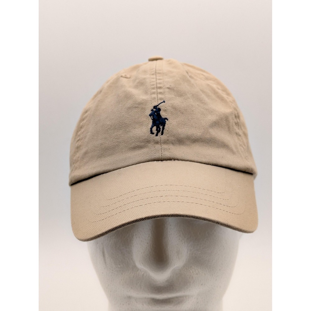 Polo by Ralph Lauren Khaki Baseball Cap with Navy Logo